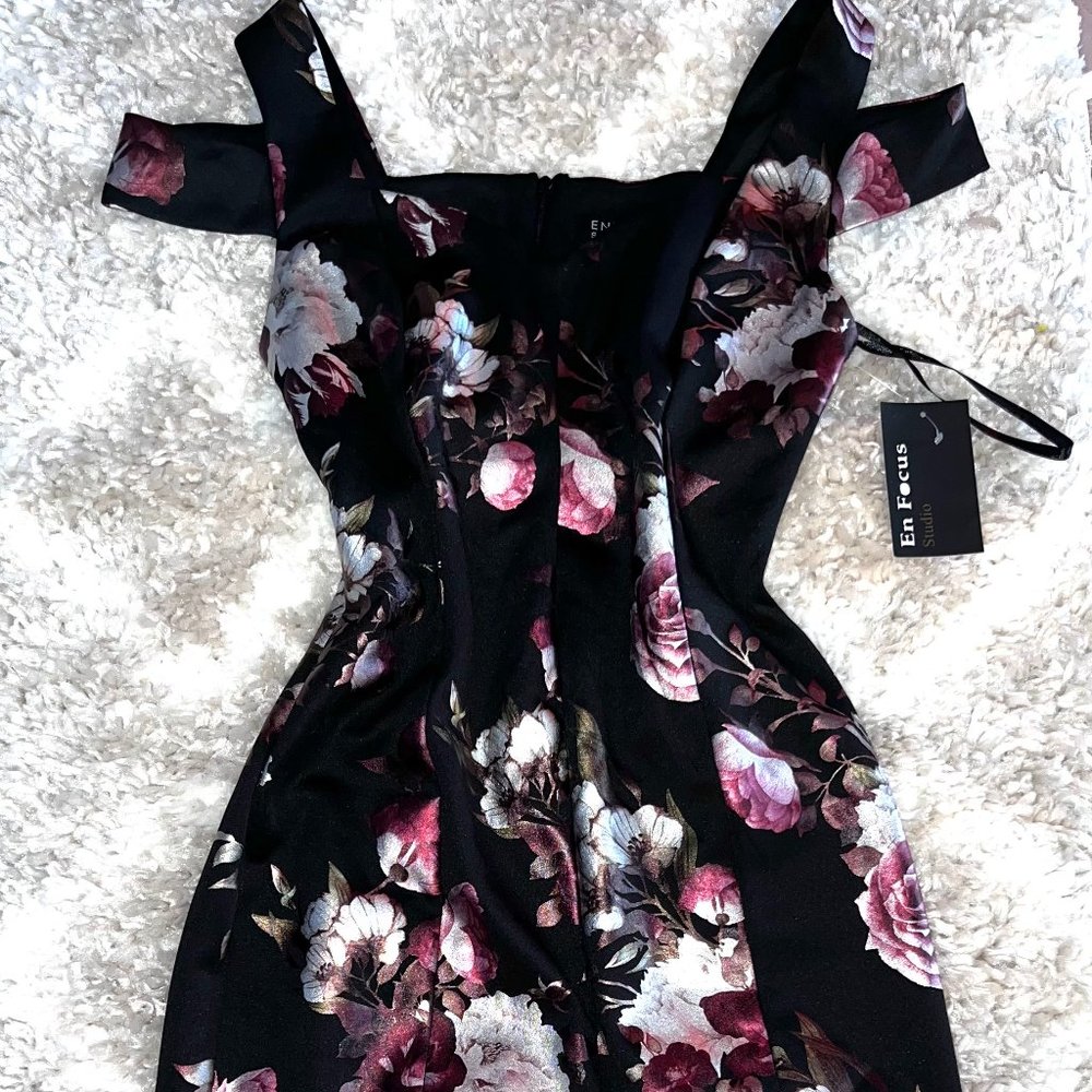 Black Dress with Floral Print